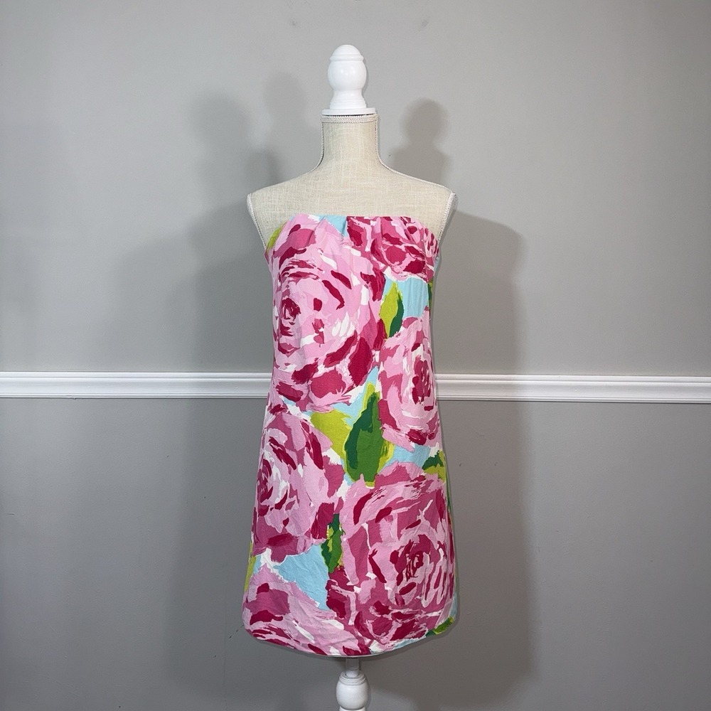 Lilly Pulitzer Keetan Dress Sz 0 First Impressions Pink Floral Kentucky Derby